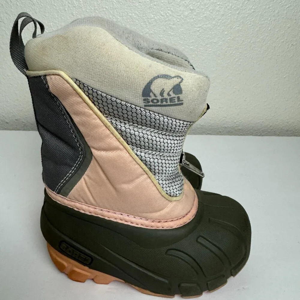 Sorel Snow Patrol Insulated Winter Warm Snow Boots Front Zip Girl's Sz 8